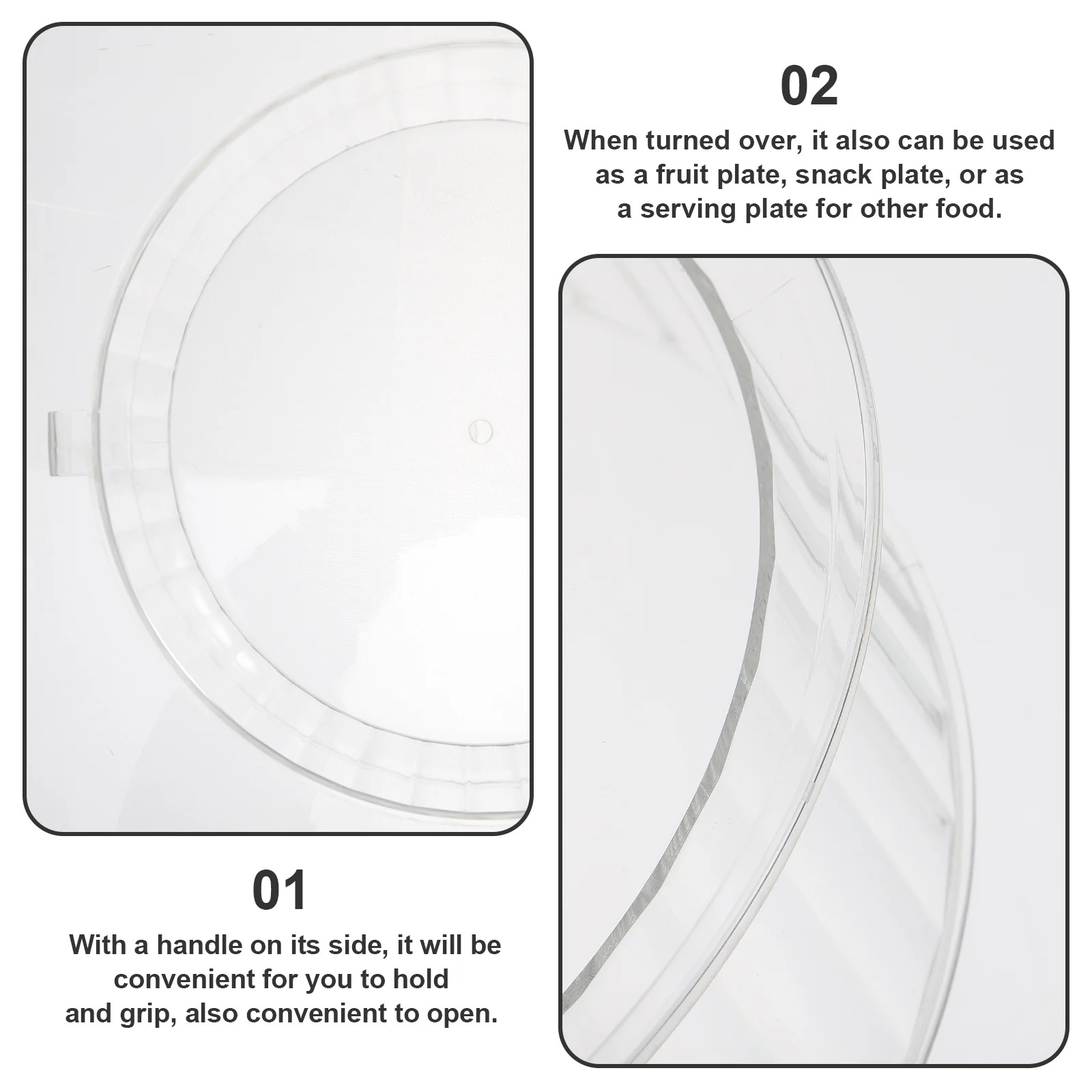 

Food Cover Mosquito Proof Stackable Handle Design Multifunctional Snack Serving Plate Fruit Tray Food Protection