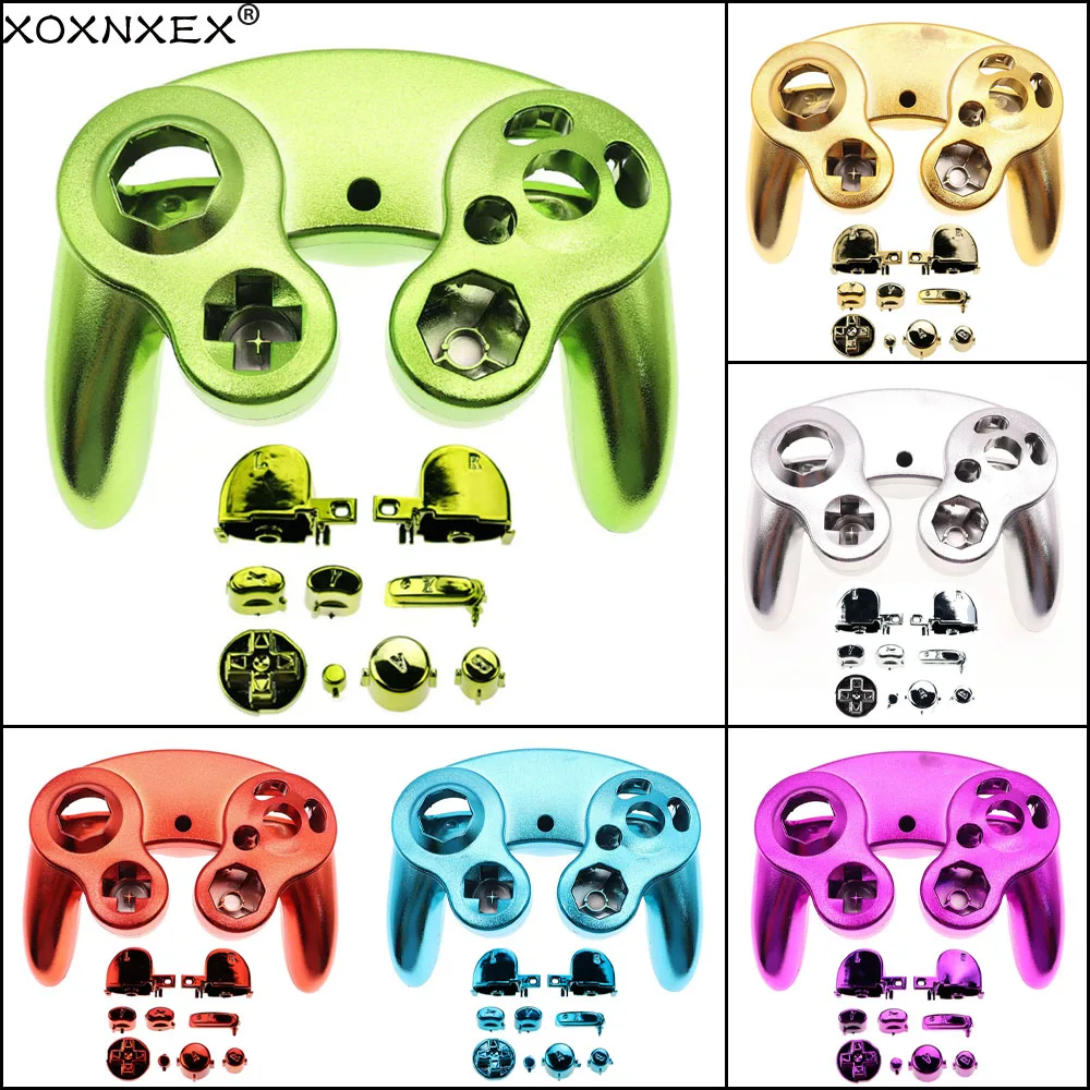 1Set For NGC Gamecube Controller Electroplated Gold Housing Shell Case Handle Protective Cover and Buttons Replacement