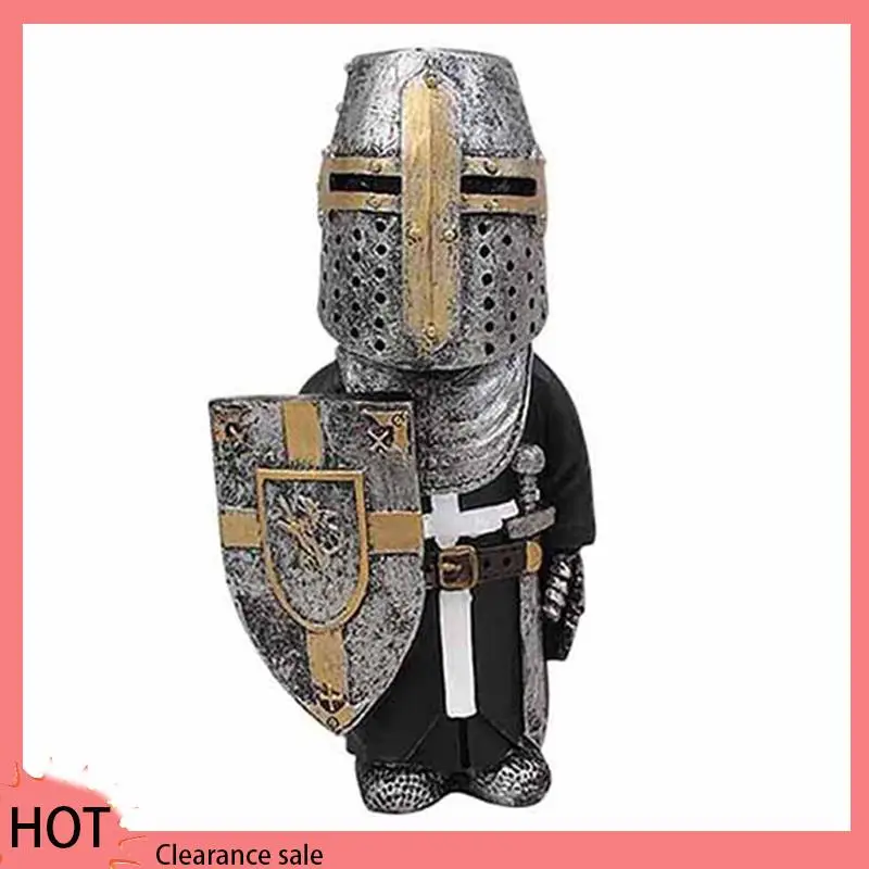 

A88Z Exquisite Knight Dwarf Guard, Garden Decorations,Knight Gnomes Guard,Garden Statue Garden-Art Figurines Ornaments D Easy In