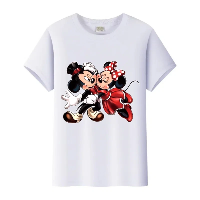لطيف ديزني ميكي ماوس ميني الجرافيك الأطفال تيز الصيف بلوزات مستديرة العنق رخيصة امرأة الملابس التي شيرت الرجال البلوزات الأسرة تي شيرت #1