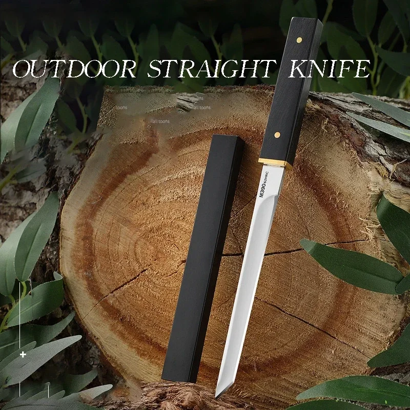 Personalized Outdoor Knife M390 Fruit Knife Handle Meat Outdoor Camping Tactical Straight Knife Portable ABS New Sma