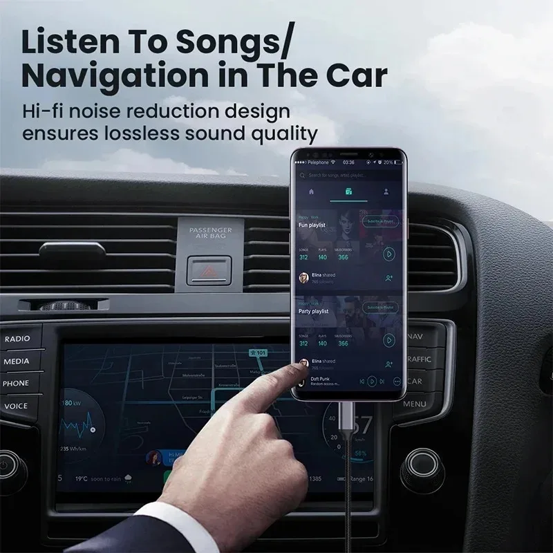 3.5mm Jack Aux Cable Car Speaker Headphone Adapter for iPhone 15 14 13 12 11 Pro Audio Splitter Cable for IOS 14 Above Converter