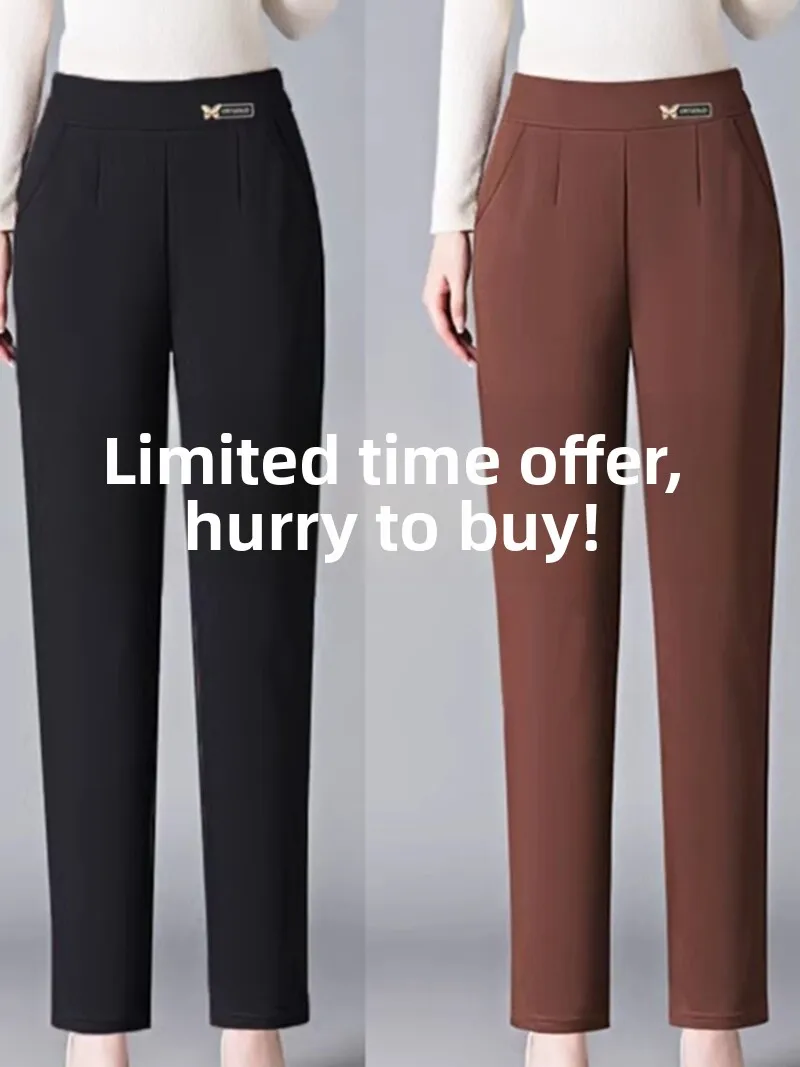 

Faionable Harlan Pants, женские облегающие повседневные брюки с высокой талией, корейские брюки с деталью из девяти предметов, осень 2024, осень