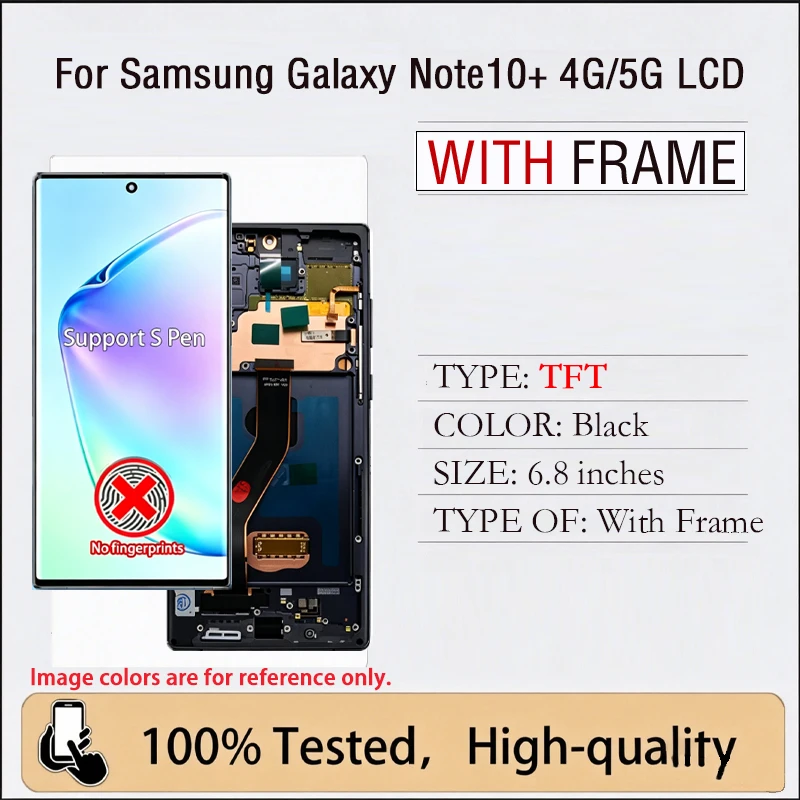 Nieuwe AMOLED LCD Touchscreen Digitizer voor Samsung Galaxy Note10+ 4G 5G, vervangingsonderdeel voor reparatie van telefoons.