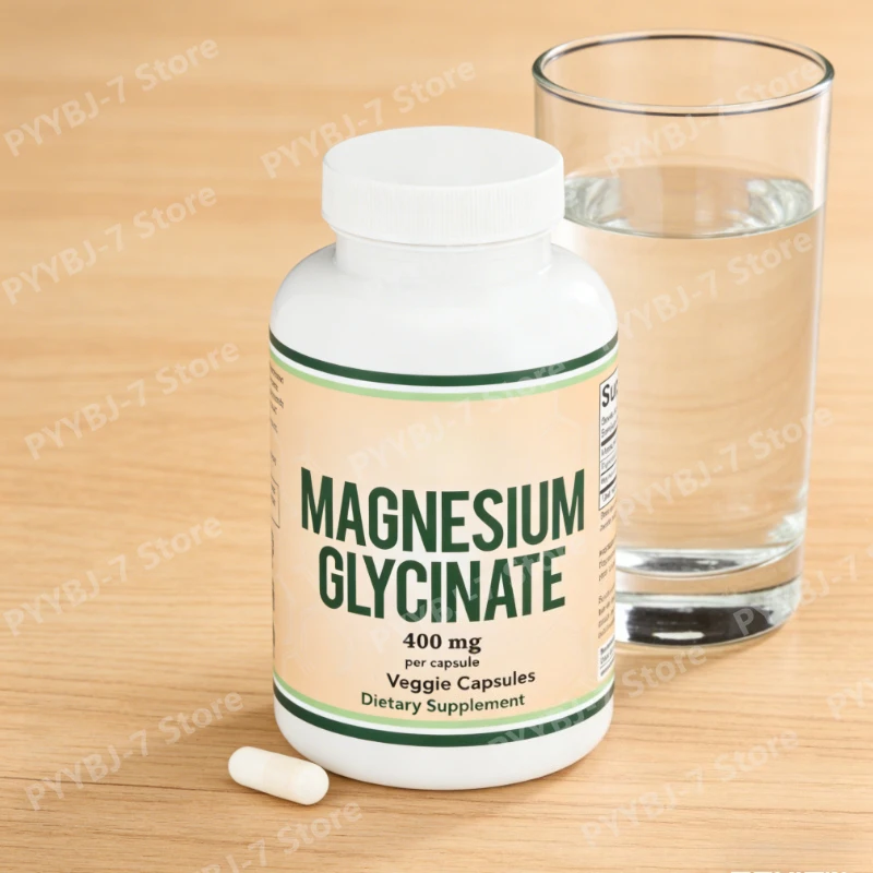 

Magnesium Glycinate 400mg Capsules Vegan Safe Gluten Free Non GMO High Absorption Magnesium Supplements