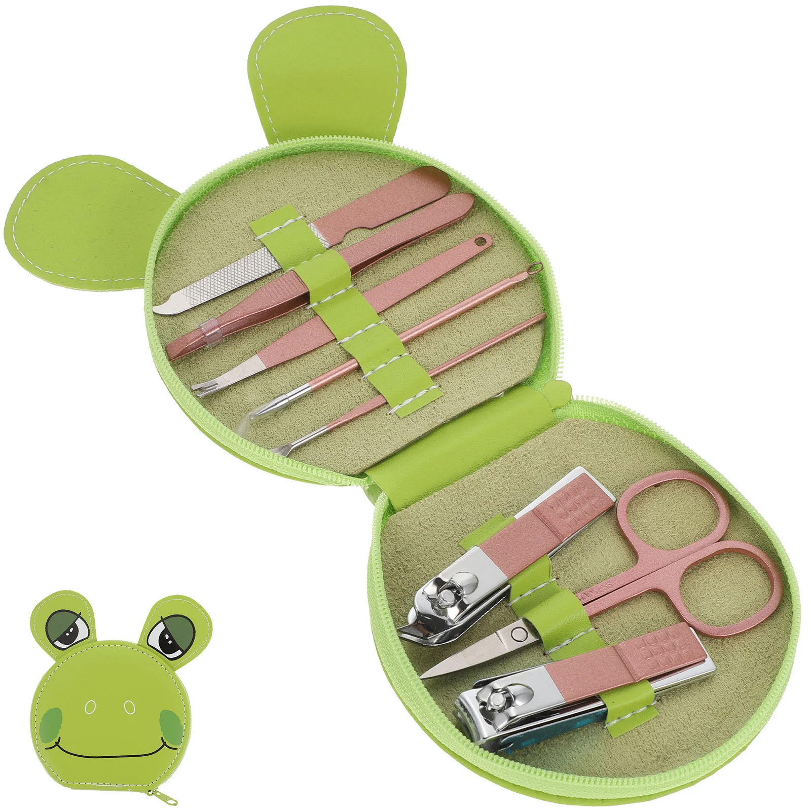 1세트 내구성 있는 네일 케어 키트 여행용 페디큐어 도구 스테인리스 휴대용 매니큐어 세트 안전한 디자인 각질 제거기