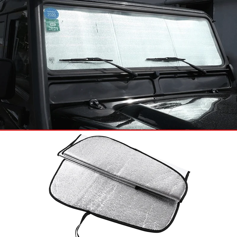 For 2009-2024 Land Rover Defender 90 110 130Car Windshield Sunshades Sun Shade Covers Front Window Visors Car Trim Accessories