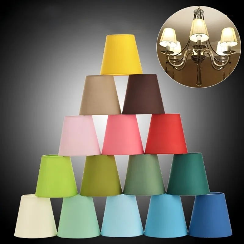 E14 Fabric Lamp Shade Cover Hanging Ceiling Lampshade Replacement Parts For Home Hotel Indoor Light Decoration