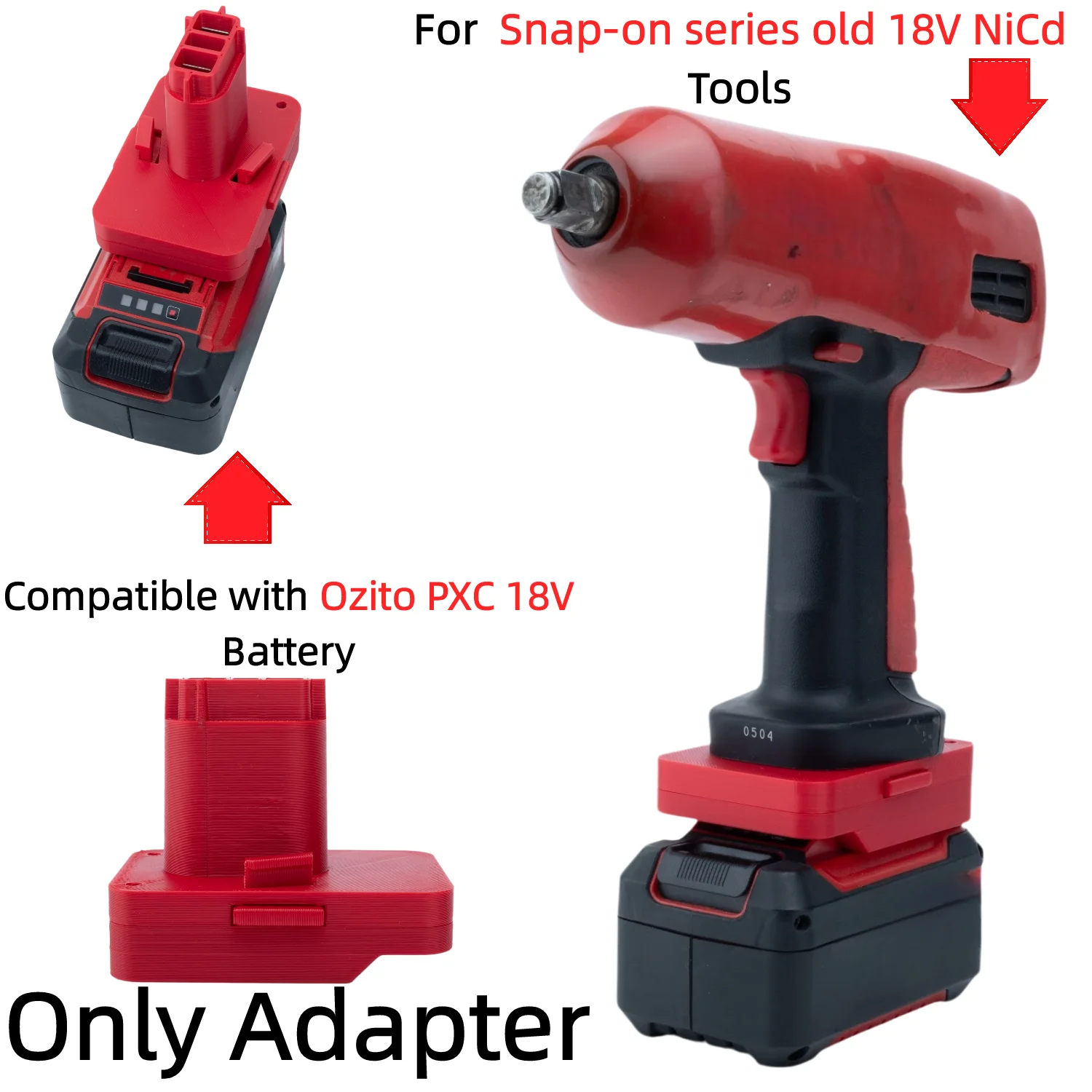Battery Adapter/Converter for Ozito PXC 18V Li-ion Battery TO Snap-on Series Old 18V NiCd Drill Impact Wrench(Only Adapter)