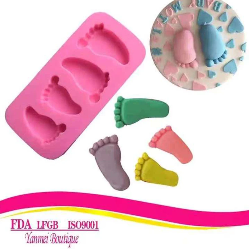 Baby Foot Silicone Molds  DIY 3D Baby Foot Shaped Silicone Cake Mold Decorating Tools Pudding Chocolate Baking Paste Mold