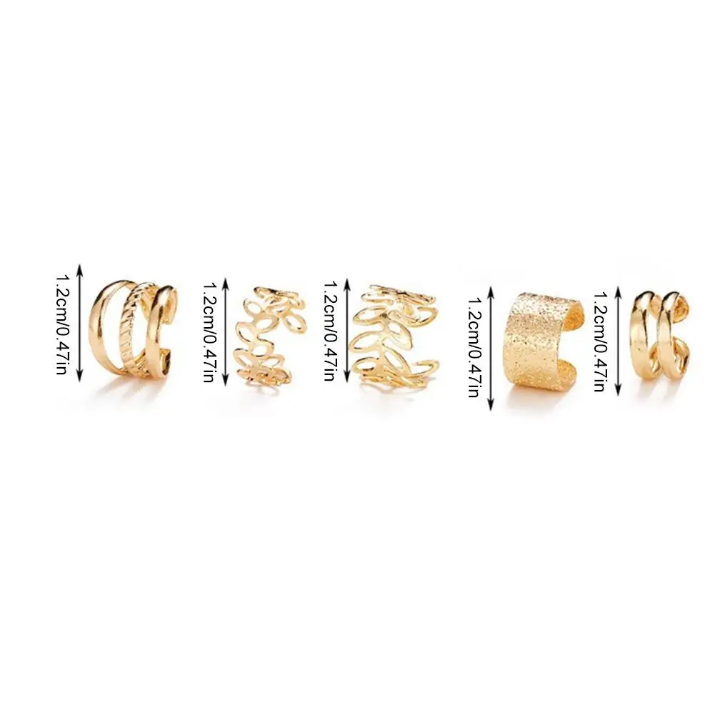 5pc Women's Natural Earstuds & Men's Ear Bone Clips Set