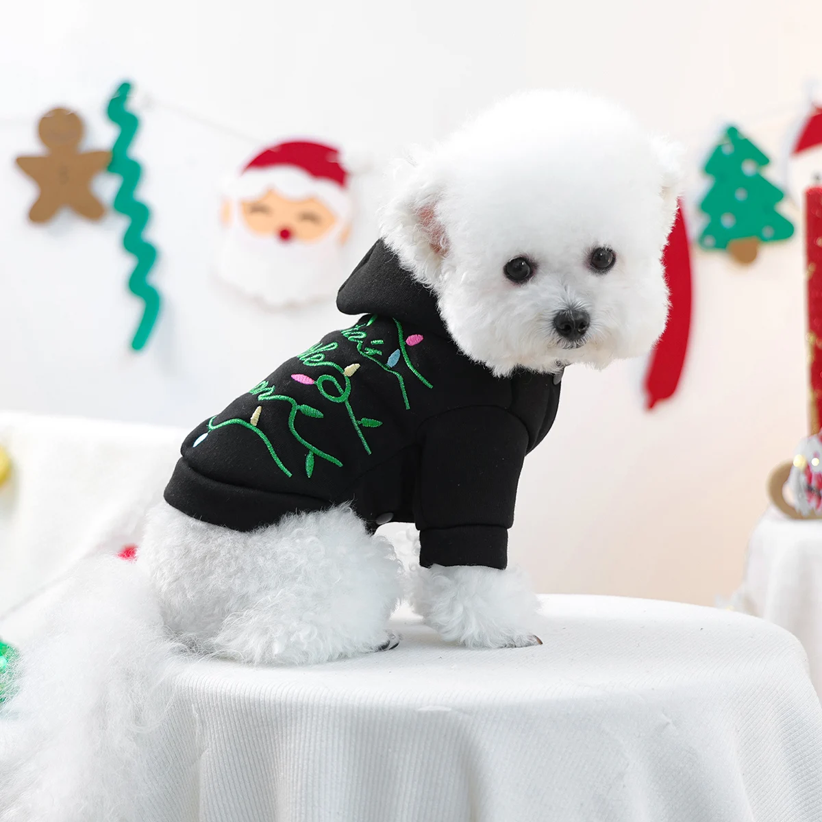 عيد الميلاد مساعد سترة لطيف الحيوانات الأليفة جو احتفالي الملابس القط الكلب الخريف والشتاء الدافئة هوديي