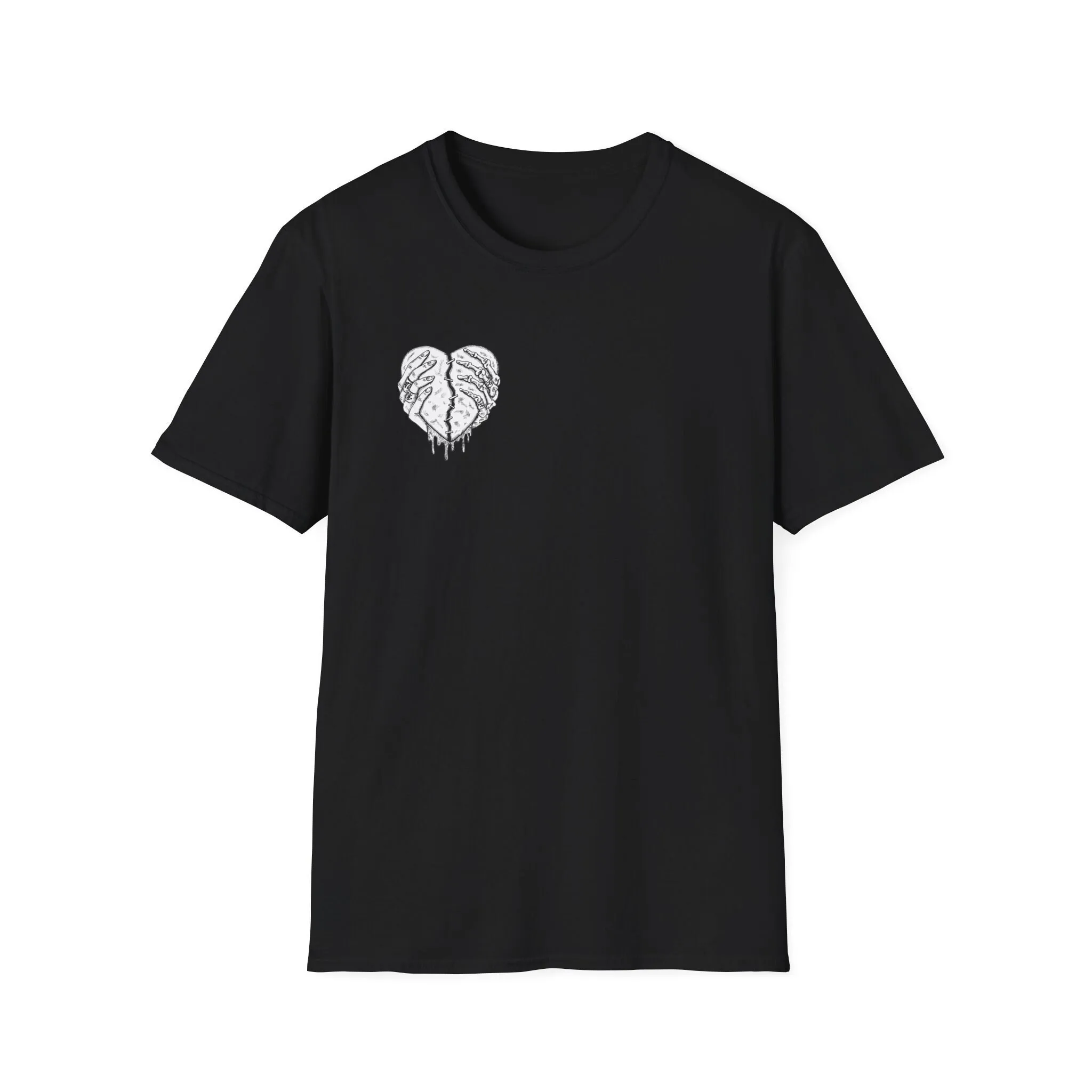 Broken Heart T Shirt Goth Minimalist