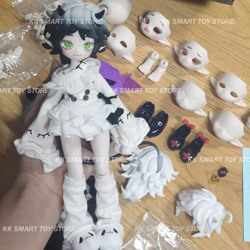 In Stock Genuine Devil'S Horns Movable 1/8 Blind Box Bjd Doll Cool Style Ornament Exquisite Doll Desktop Surprise Gifts Toys