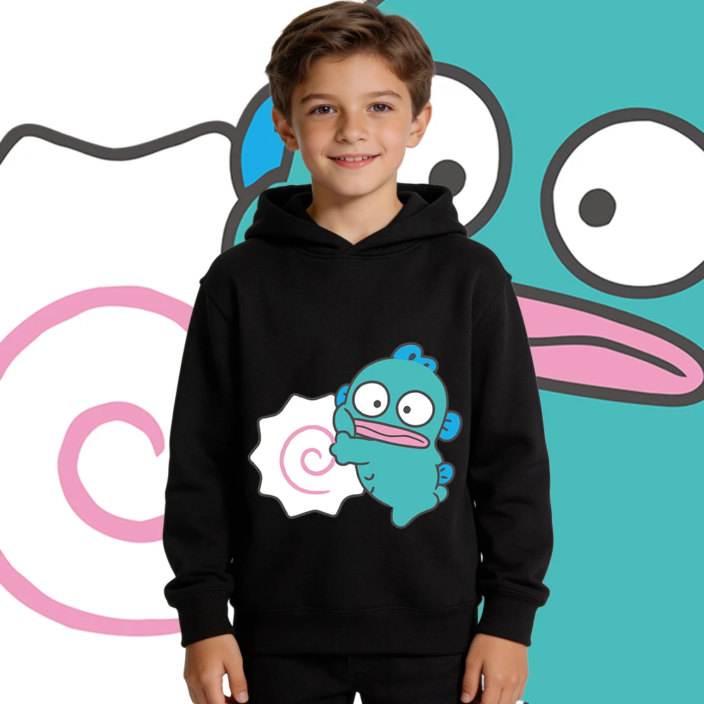 

Теплая флисовая толстовка с принтом Hangyodon Silly Face для мальчиков и девочек, осенне-зимняя толстовка, детский повседневный пуловер, мягкий топ