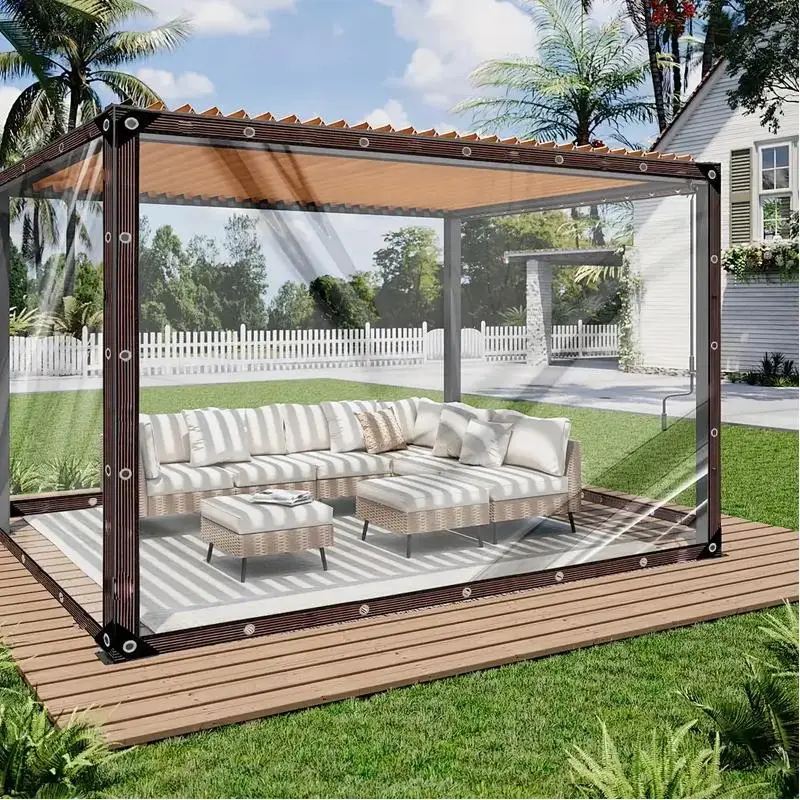 Immagine 3: Tenda impermeabile per cortile esterno, trasparente, resistente al vento, resistente alle intemperie, per riparo da giardino