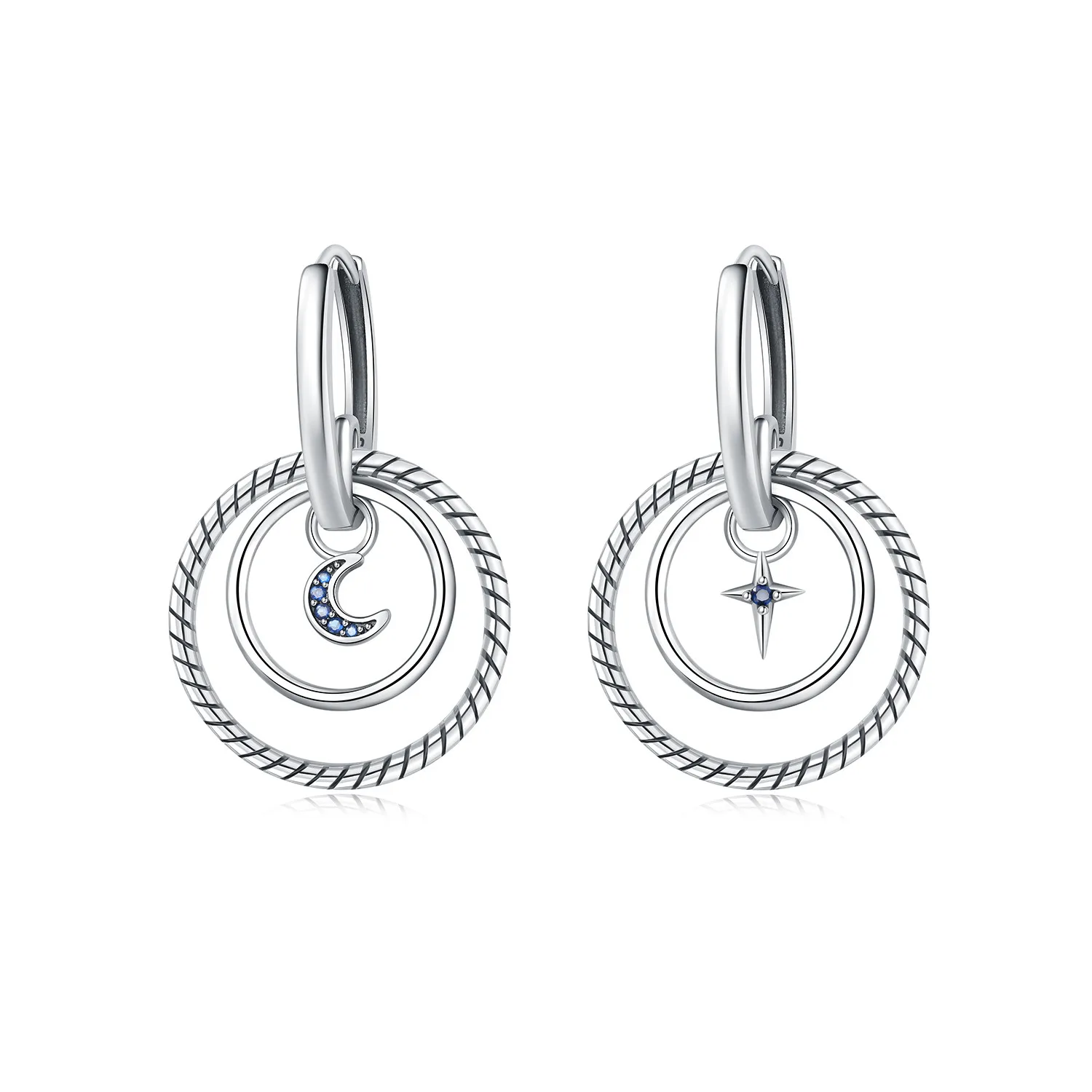 PANPOKI 925 Sterling Silber Multi Layer Sternen Quaste Tropfen Ohrringe Frauen Ohrringe Charme Trend Vielseitig Party Schmuck Geschenke