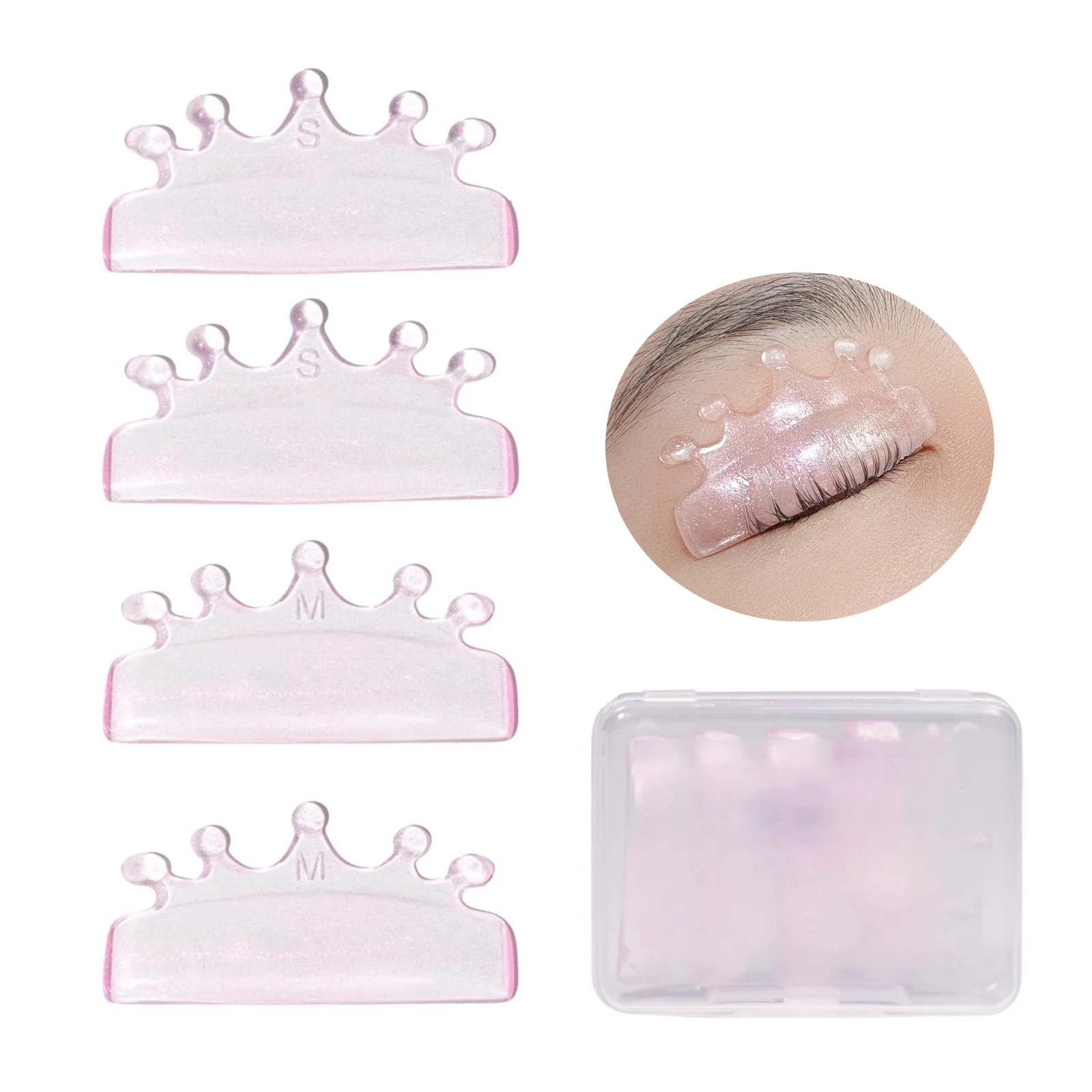 Libeauty 2 أزواج L حليقة سيليكون رمش بيرم منصات لزجة جلدة قضبان درع رفع ثلاثية الأبعاد رمش بكرة الشعر اكسسوارات ماكياج أداة