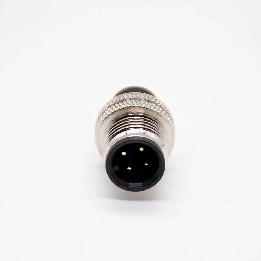 M12 4Pin A Coding Male Waterproof Connector Unshielded Solder Cup Plug TPU Straight Industrial Sensor Adapter for Cable