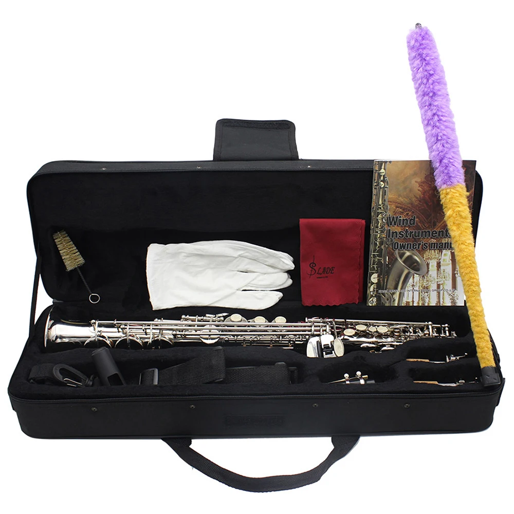 SLADE Soprano Saxophone Bb Brass Body Straight Sax Professional Saxfone Woowind Instrument With Case Reeds Parts & Accessories