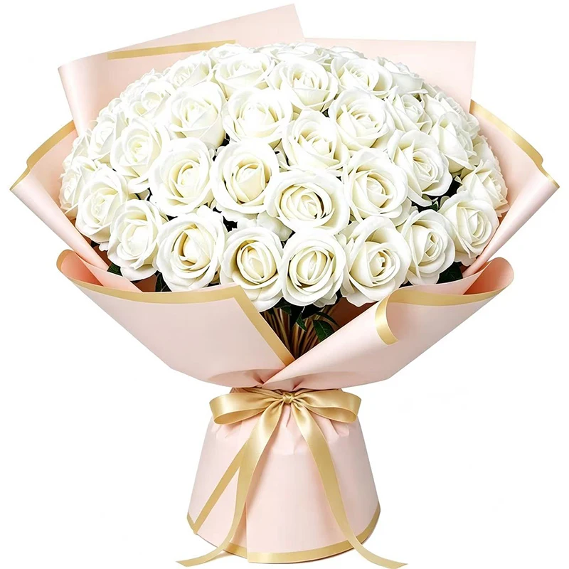 52 PCS Burgundy Roses Artificial Flowers Real Looking Fake Roses with Long Stems for DIY Wedding Bouquet Celebration Home Decor image 3