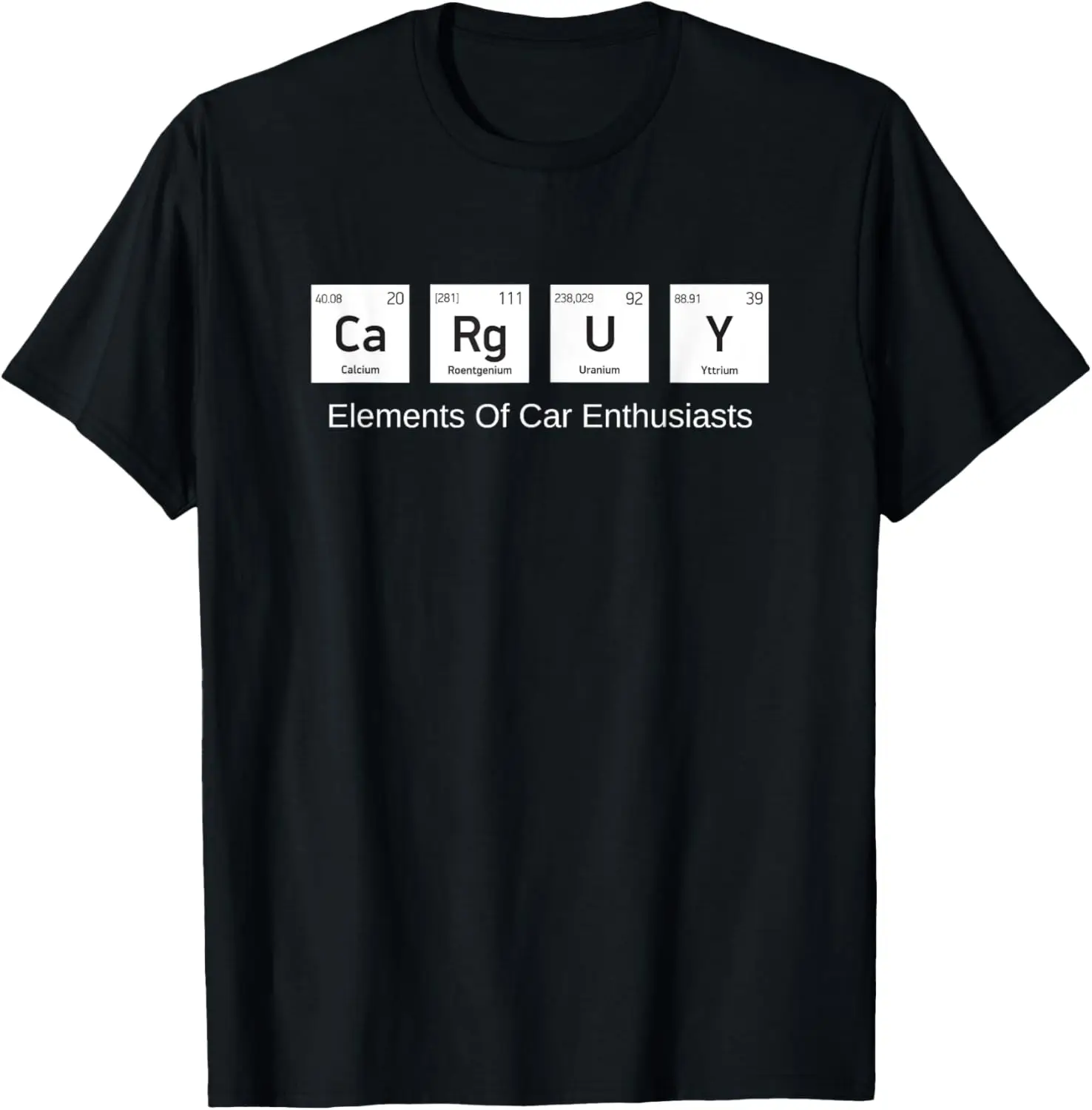 Funny Car Guy Gift - Elements Of Car Enthusiasts Nerd Carguy T-Shirt