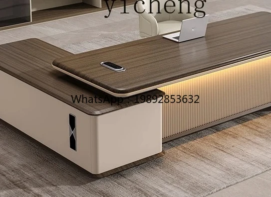 

ZZ office desk and chair combination simple modern light luxury senior sense leadership office chairperson