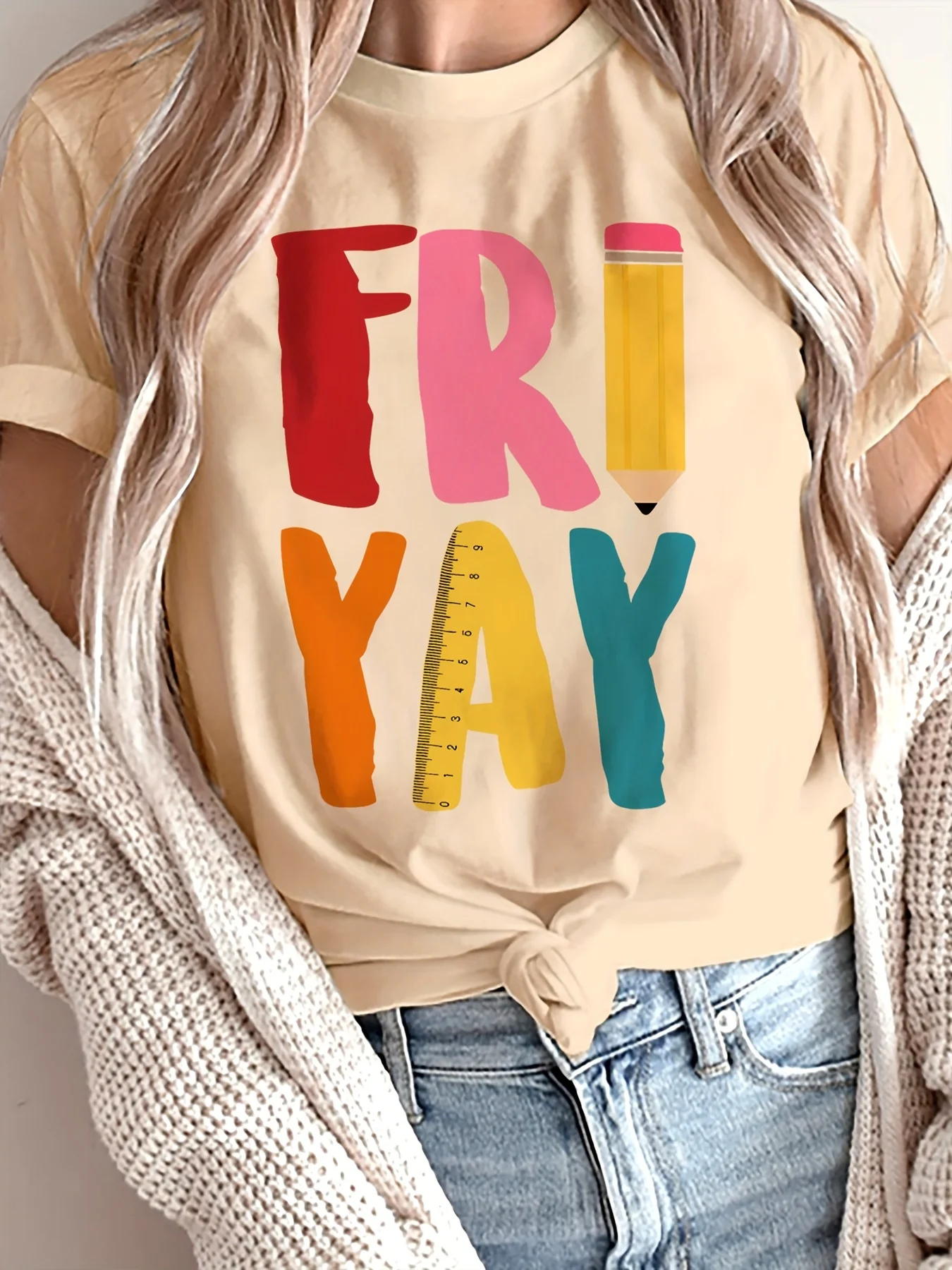 Abstract Minimalist Letter Slogan Pencil Letter Art Graphic Breathable Printed Round Neck Short Sleeve T-Shirt Casual Shirt