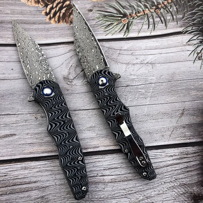 

Damascus Blade G10 Handle Survival Hunting Tactical Knives Outdoor Mini EDC Tools Camping tools Men's Gift