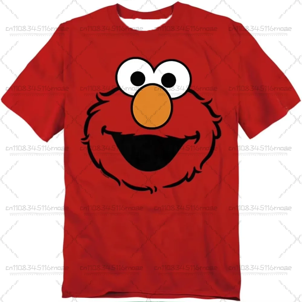 

Sesame Street Adult Sesame Street Full Face Clothing Neutral Adult O-Neck T-shirt Series Cartoon Character Soft Elastic Top