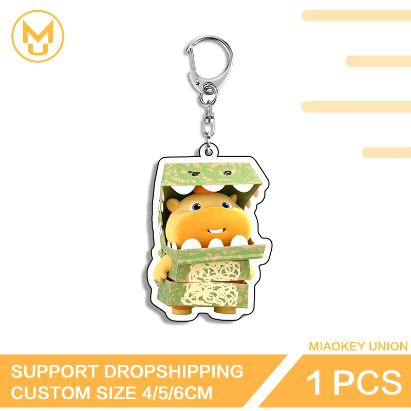 Capybara Dinosaur Box Kawaii Enchanting Lively Key Chain Keepsake Gift Customizable Interesting Backpack Decor Collection