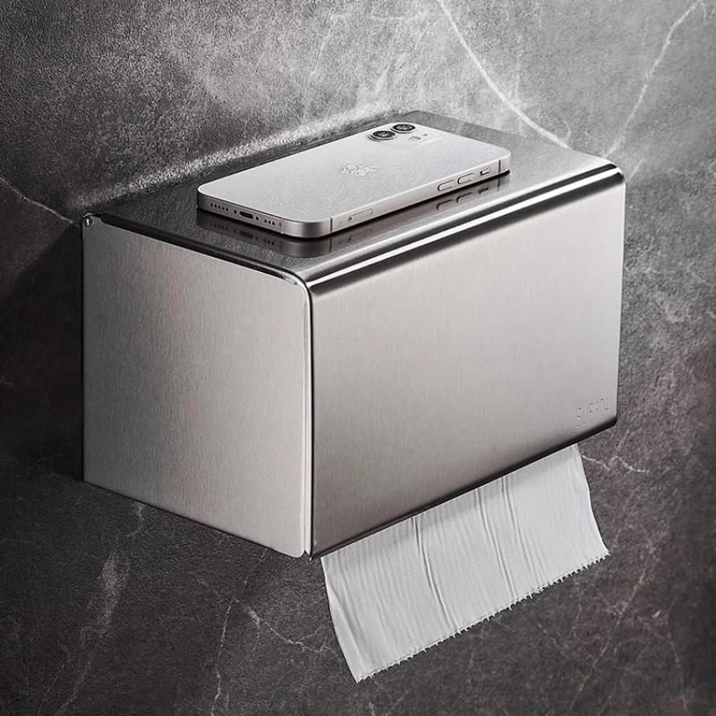 

Коробка для туалетной бумаги из нержавеющей стали 304, водонепроницаемый держатель для туалетной бумаги, рулонная бумага, непробиваемая коробка для санитарной бумаги