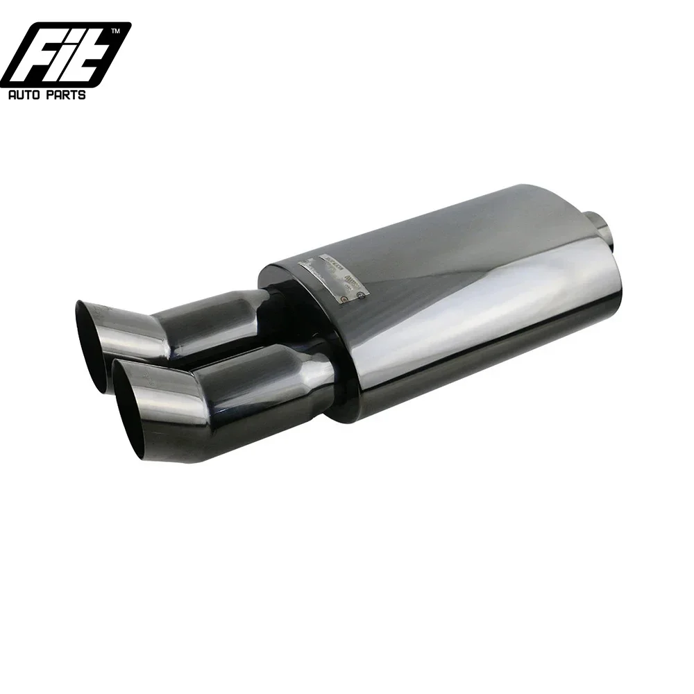 

Stainless Steel Exhaust Pipe 2.5'' Inlet 76mm double outlet Universal Sport Sound rear muffler
