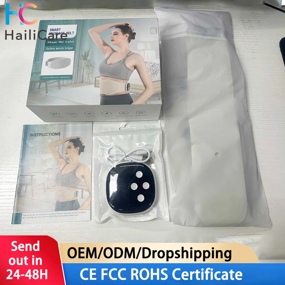 

Belly Exercise Lower Back Abdominal Massager Vibration Hot Compress Massage Waist Belt Electric Vibration Heated Pad Muscle Rel