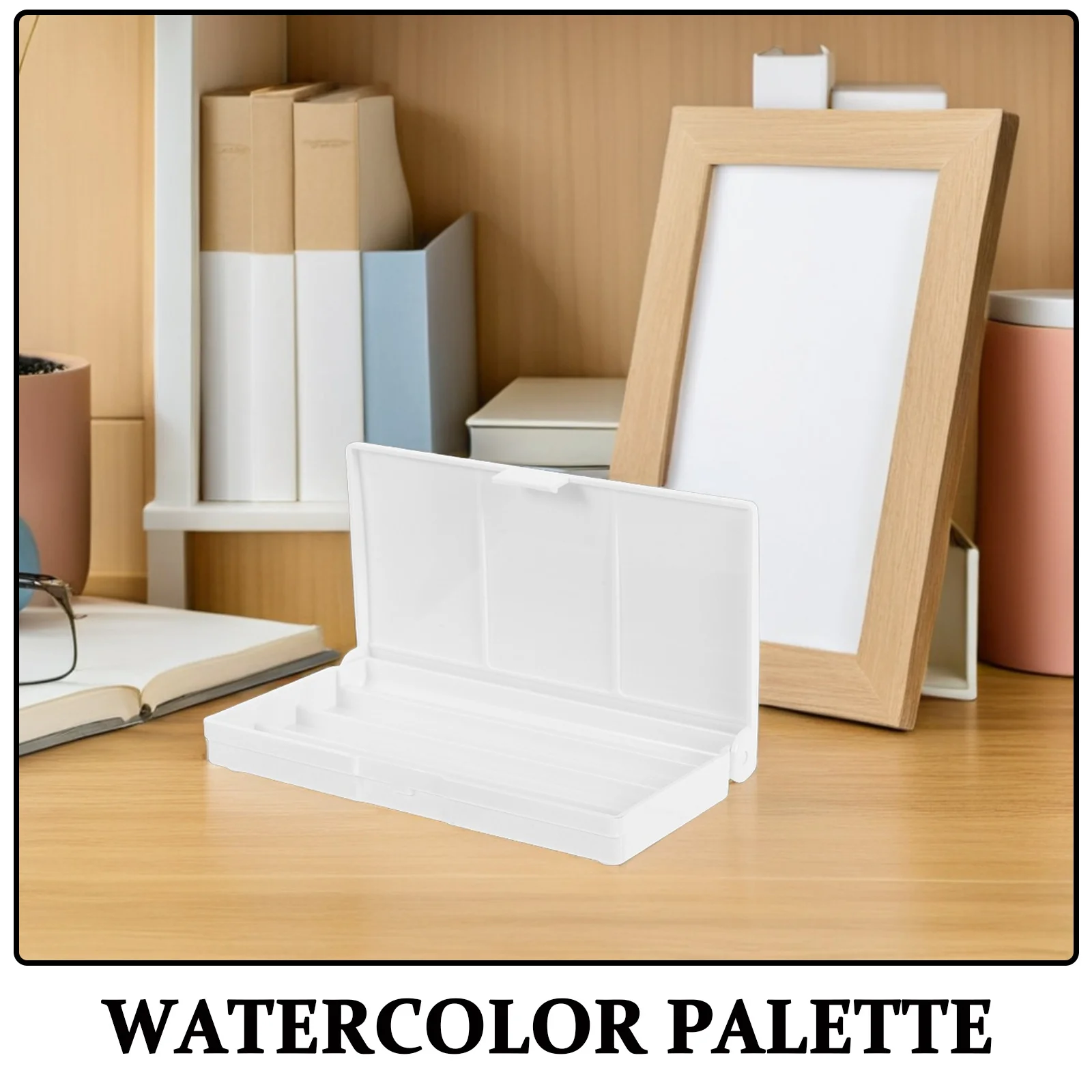 صندوق لوحة ألوان مائية فارغ من الشبكة، صينية صبغات بلاستيكية متعددة الأقسام لمستلزمات الطلاء المحمولة بزيت الأكريليك الغواش #4