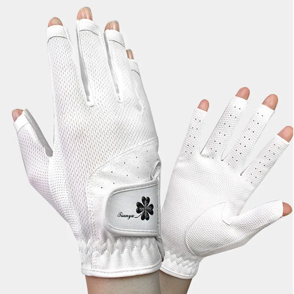 

Удобные женские спортивные перчатки без пальцев, дышащие, для гольфа, для левой и правой руки, сетчатые, женские перчатки для гольфа