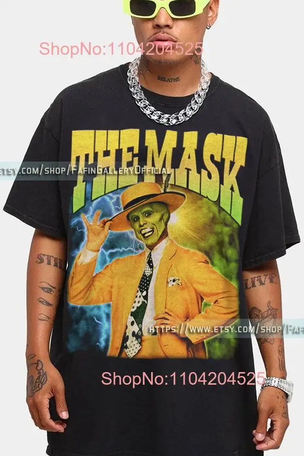 RETRO THE MASKK T Shirt Jim Carrey Comedian Homage Truman Show Funny Tribute Lf long or short sleeves