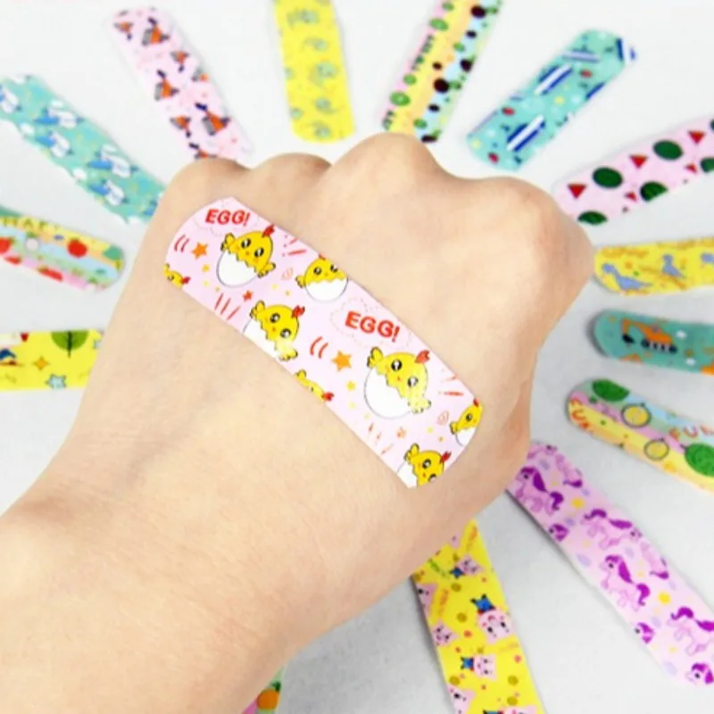 120개/세트 만화 밴드 에이드 응급처치 플라스터 어린이용 상처 드레싱 패치 피부 드레싱 테이프 접착 밴드