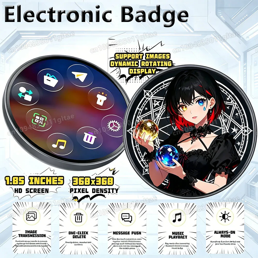 2026 Dynamic Electronic Badge Anime Merchandise Digital Display Badge For Game Peripherals Excellent Birthday Gifts For Otaku Fa