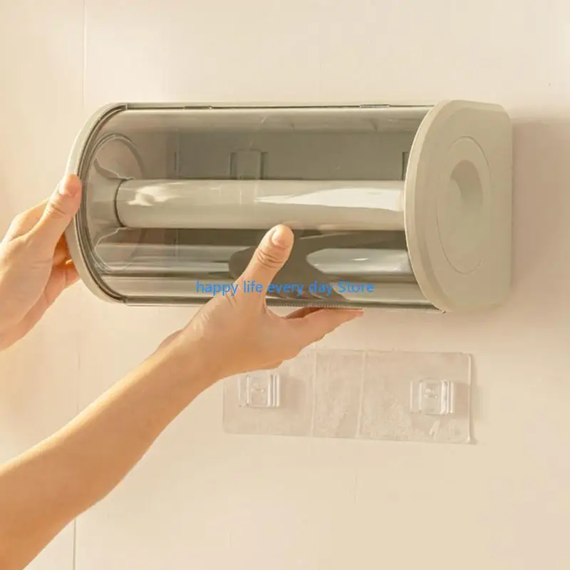 Pastilla almacenamiento tejido dispensador toallas papel papel T8UC con tapa transparente prueba polvo