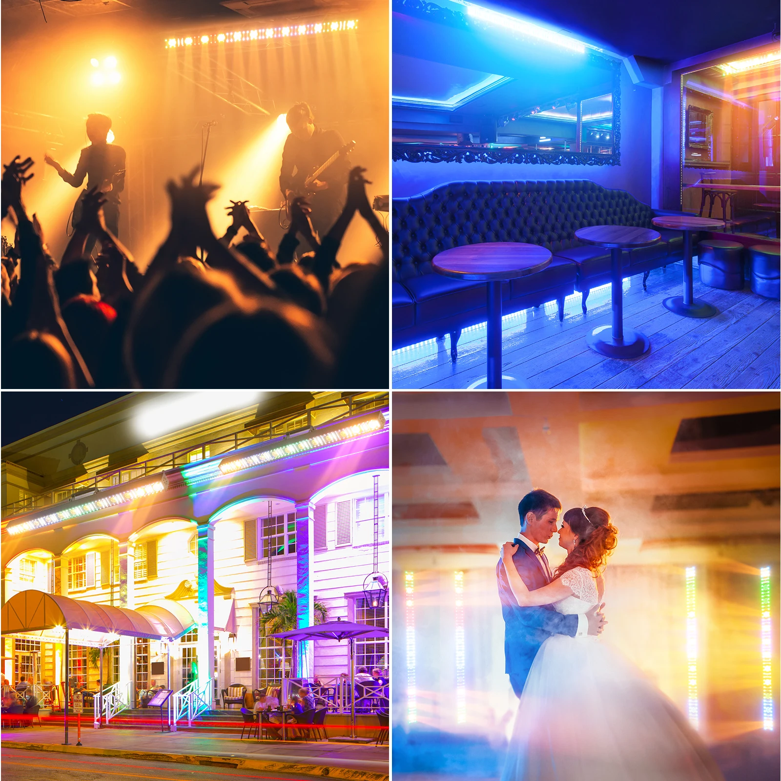 Somspot 1/2PCS 12LEDs RGB Beam Wall Washer Light 150W Stage Effect Lighting Projector For Advertising Boards Commercial Lighting