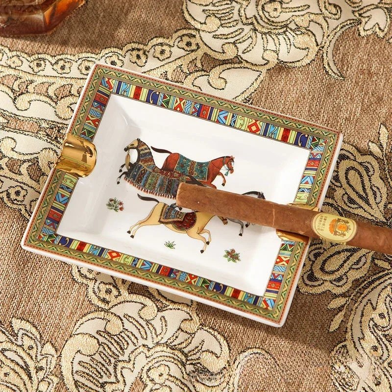 

European Retro Ceramic Ashtray Fashion Creative Decoration Ashtray Gift Smoking Accessories Cigar Accessories Ash Tray ash tray