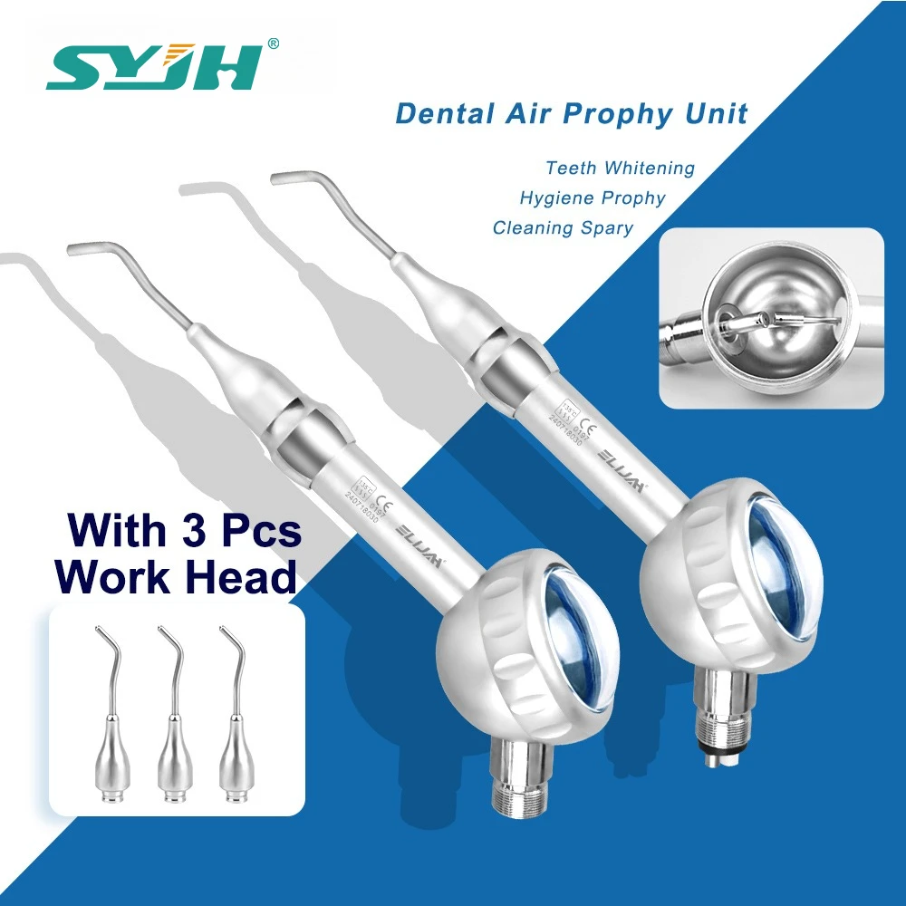 

Dental Air Driven Polisher with 3 Pcs Work Head Teeth Whitening Spray Cleaning Sand Blasting Machine Dental Equipment Air Unit