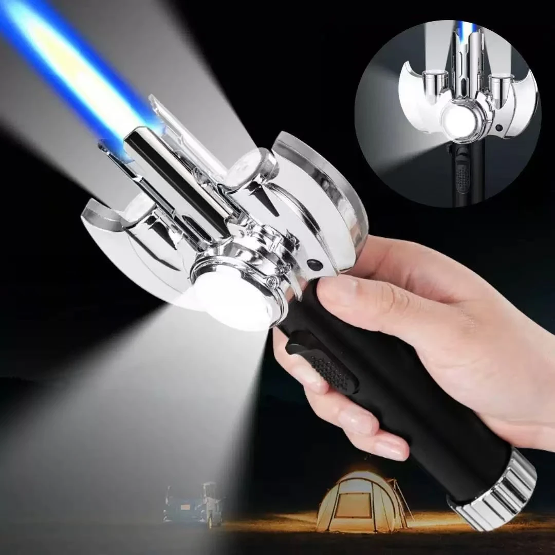 

Надувной пистолет-распылитель высокой мощности, металлический материал, индивидуальное творчество, освещение COB, уличная ветрозащитная зажигалка, мужской подарок