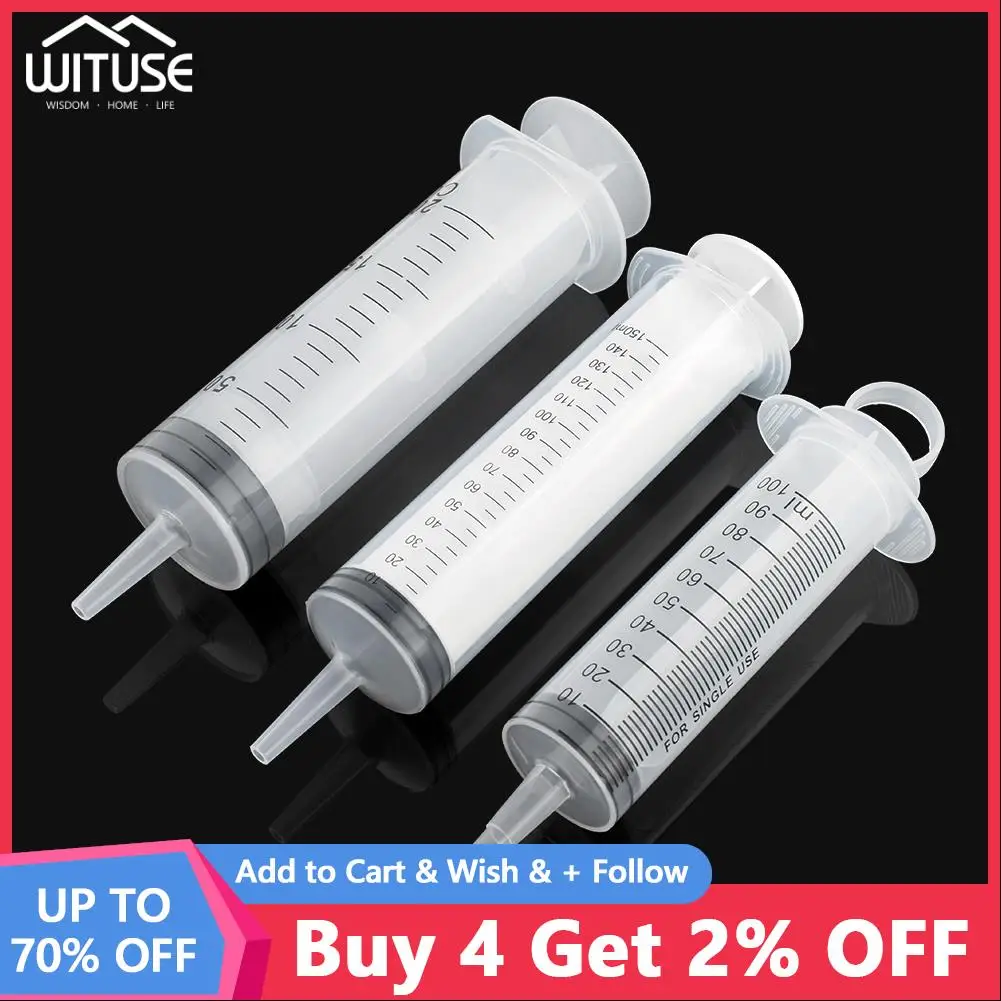 

2pc 100ml 150ml 200ml Plastic Syringe With Cover Measuring Nutrient Hydroponics Transparent Syringe DIY Industrial Tools