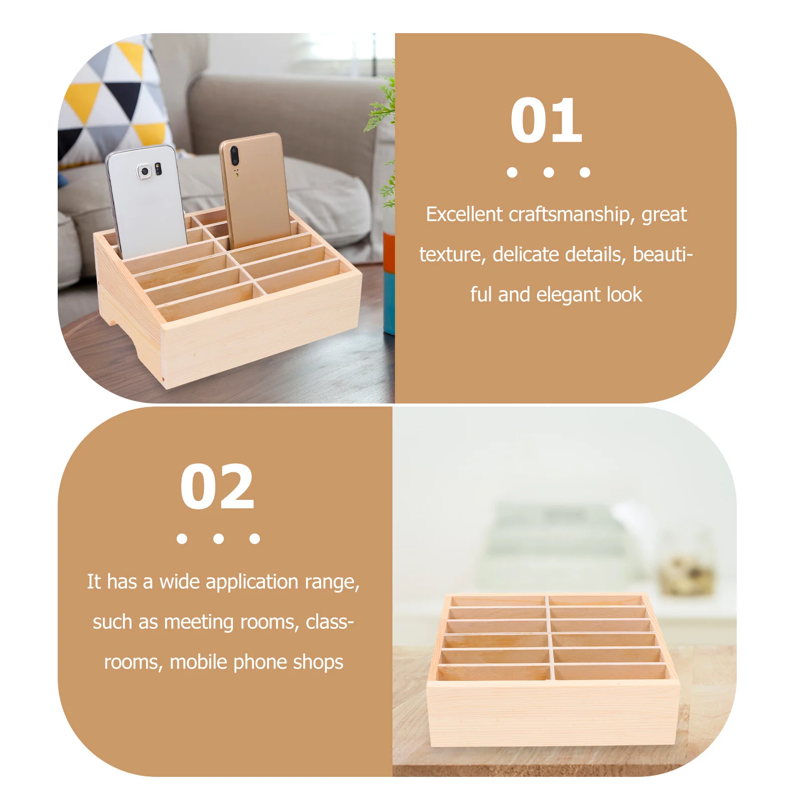 12 Grids Mobile Phone Storage Box Desktop Rack Collapsible Bins Organizer Cell Case Laptop Stand Office Holder Cable Clamp