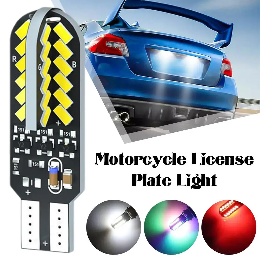 12V Motorcycle/car LED Lights License Plate Lights Tricolor Warning Parking Lights Wide Rotating Flashing Light Racing Expl Y3I6