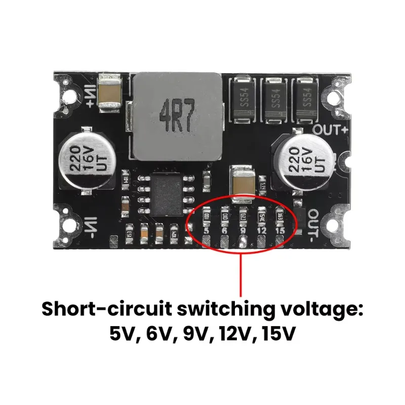 6A High Power - 3-15V to 5V/6V/9V/12V/15V Boost Power Module Boost Converter with TVS Short Circuit Protection
