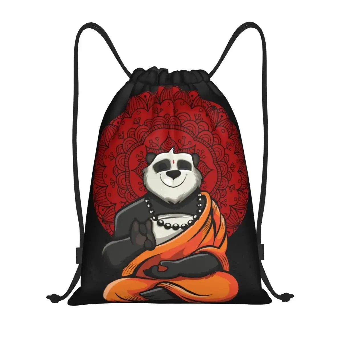 Custom Funny Panda Drawstring Bag for Training Yoga Backpacks Women Men Yoga Meditation Sports Gym Sackpack