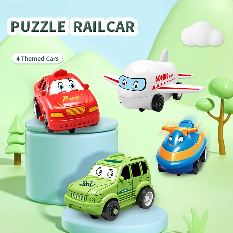 Indoor Railcar Game Electric Toys for Kids Puzzle Traffic Track Race Car Flexible Assembly Racing Car Children Education Gifts